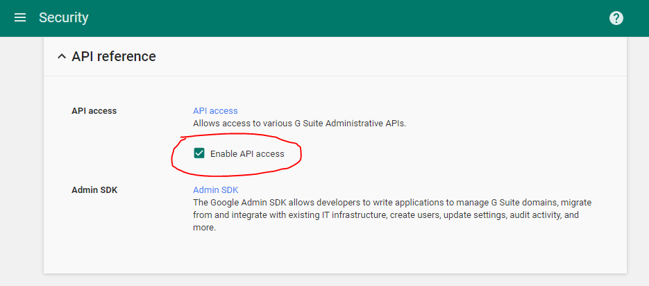 Api admin