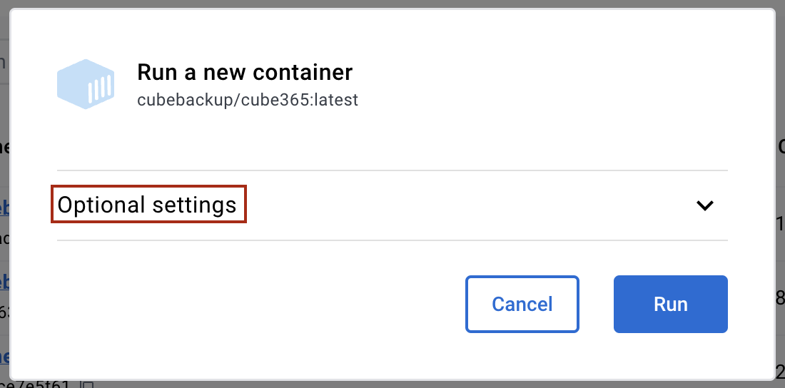 docker optional settings