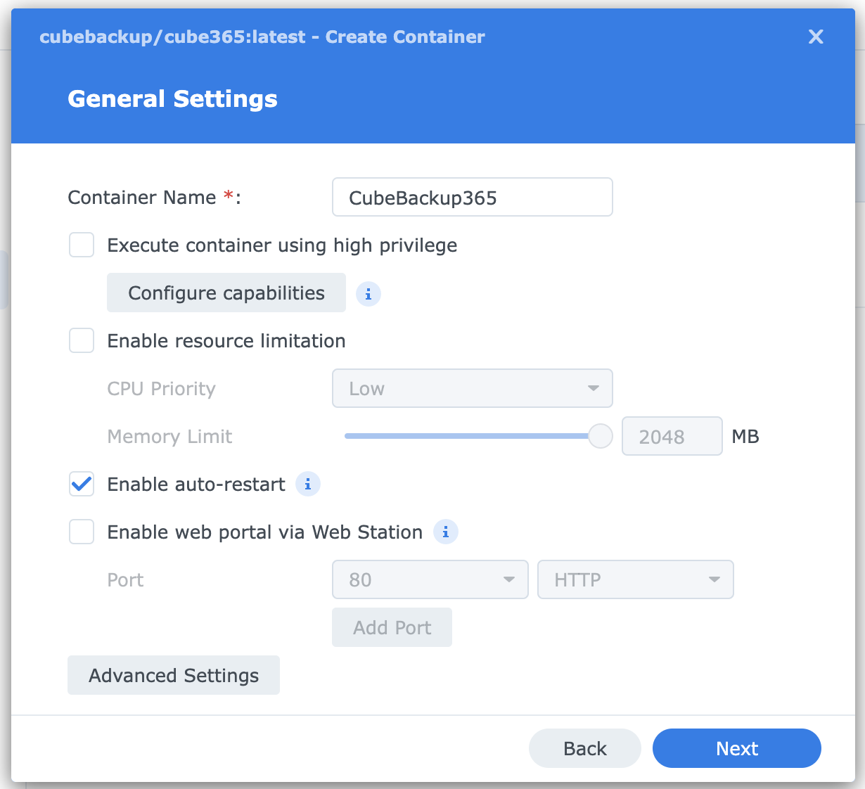 Open General Settings page