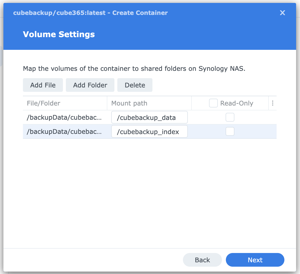 Bind Mount under Volume tab