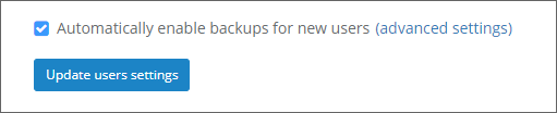 automatic backup new users
