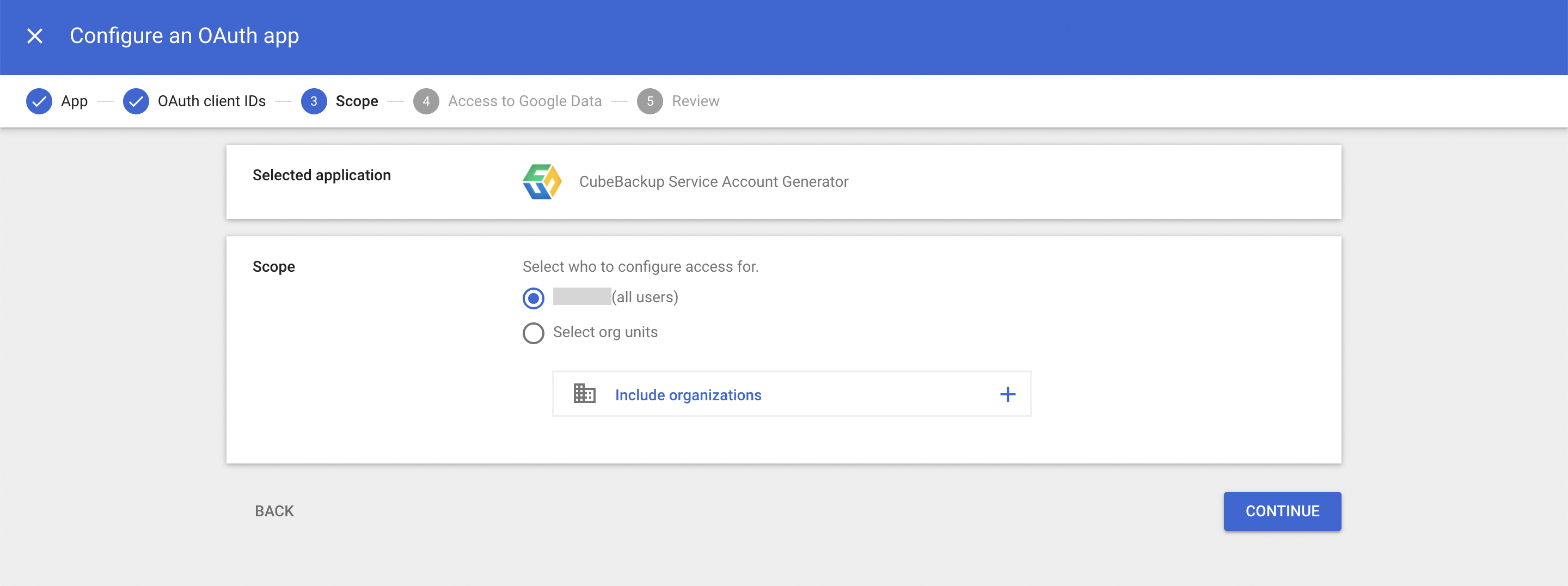 Configure access scopes