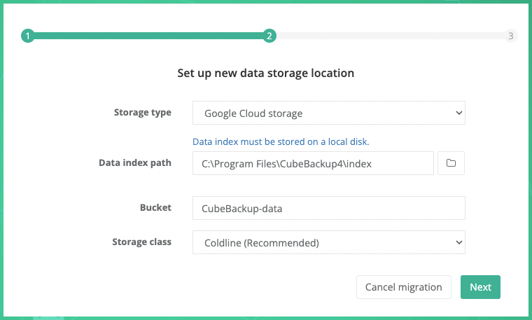 Migrate to Google cloud storage