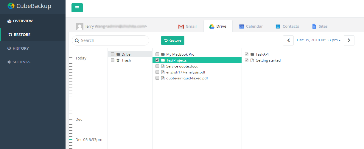 Restore Google Drive folder