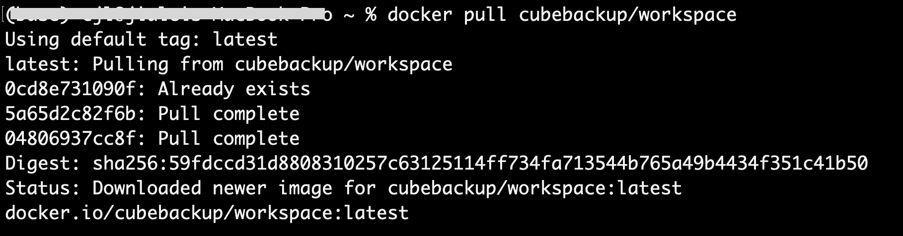 docker pull cubebackup/workspace