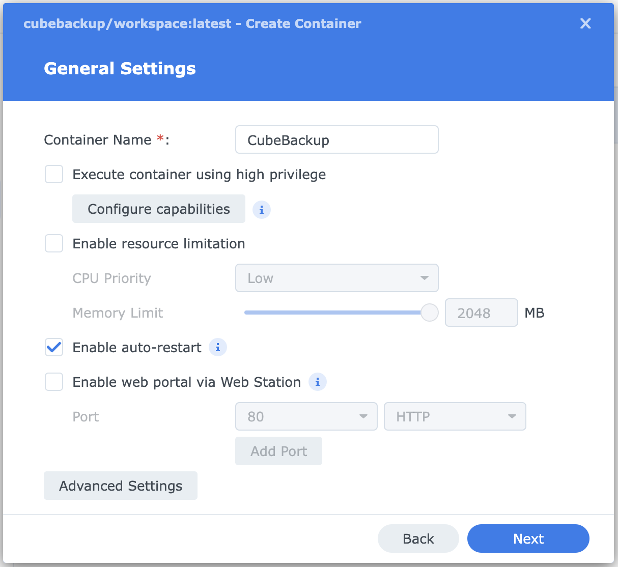 Open General Settings page