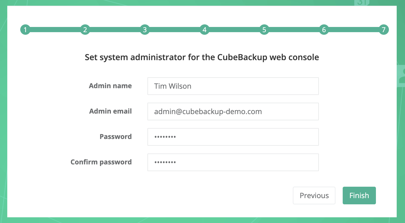 admin password